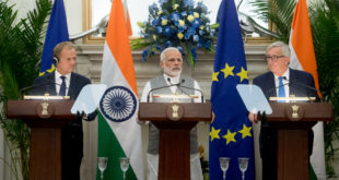 Tusk, Modi, Juncker, EU-India