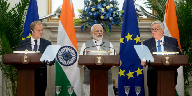 Tusk, Modi, Juncker, EU-India
