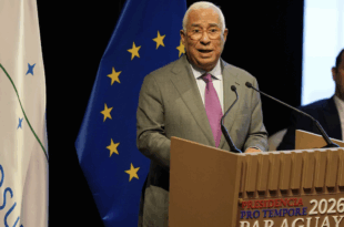 European Council President Antonio Costa speaks during a meeting to sign a free trade deal between the European Union and Mercosur in Asuncion, Paraguay, Saturday, Jan. 17, 2026. PHOTO: SITA, (AP Photo/Jorge Saenz)